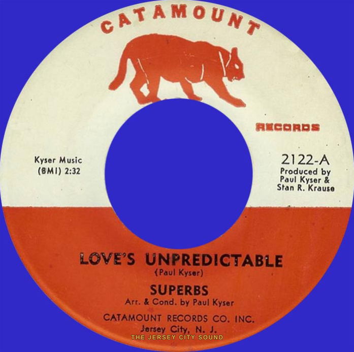 Superbs 45 on Catamount Records — Love's Unpredictable