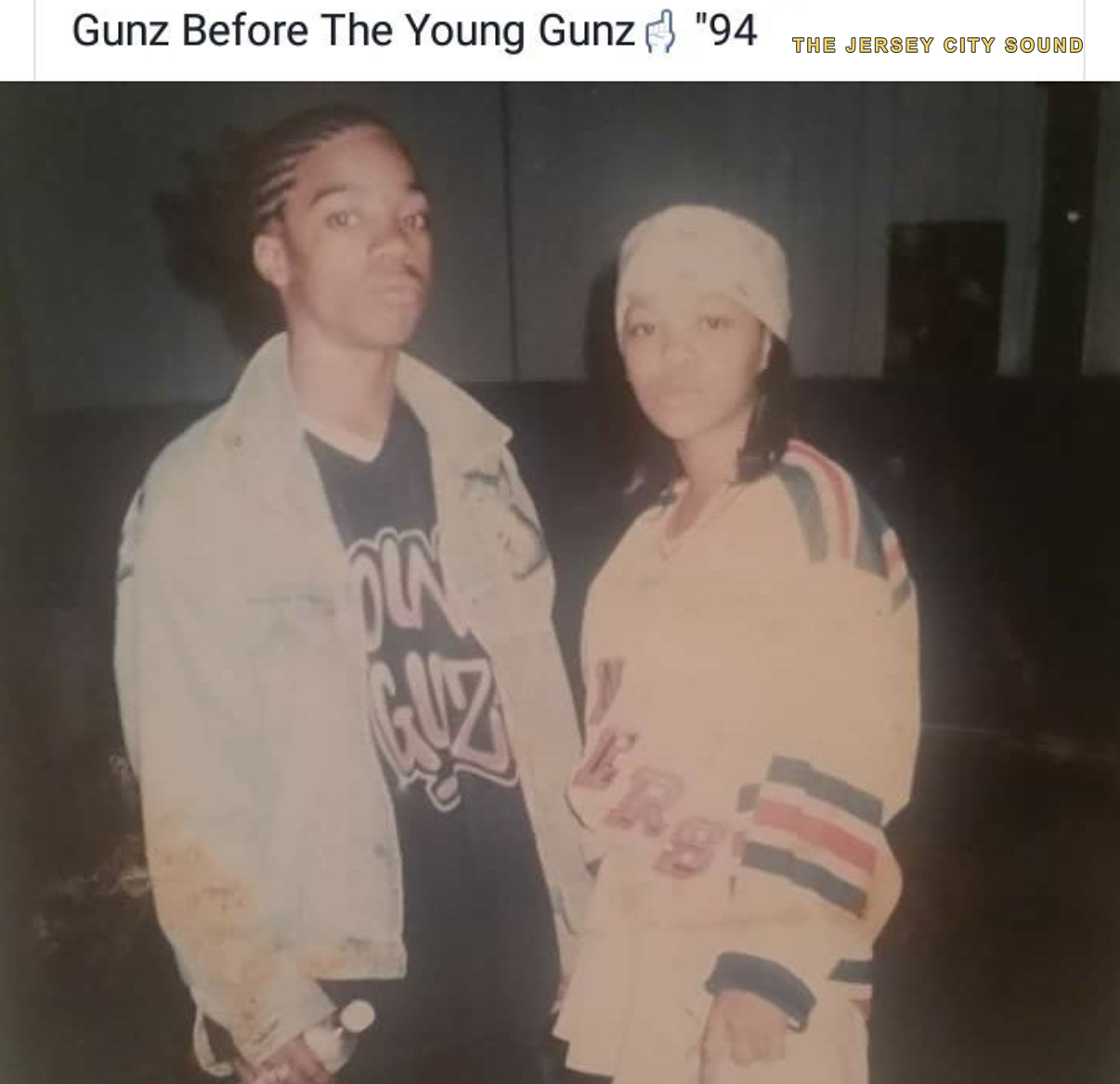 Two young artists in 1994, captioned Gunz Before The Young Gunz 94