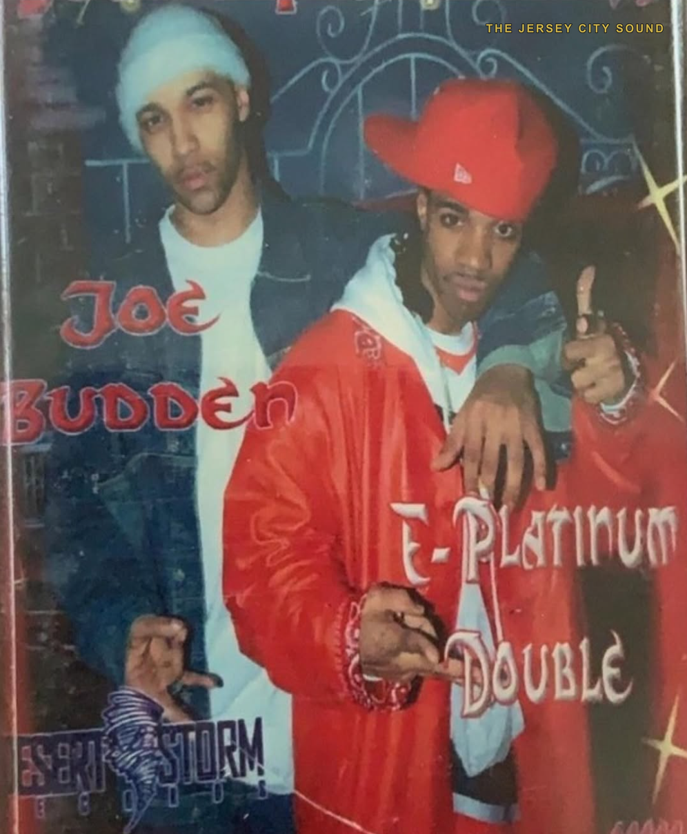 Cassette cover reading Joe Budden and E-Platinum Double on Desert Storm Records