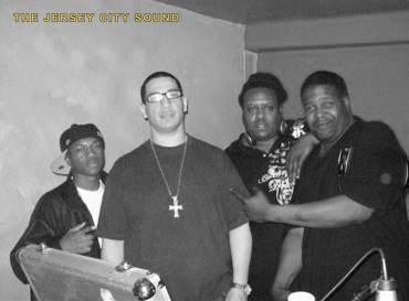 Pressureonline, DJ Wimpy Bee, and DJ Flash posed together at a studio