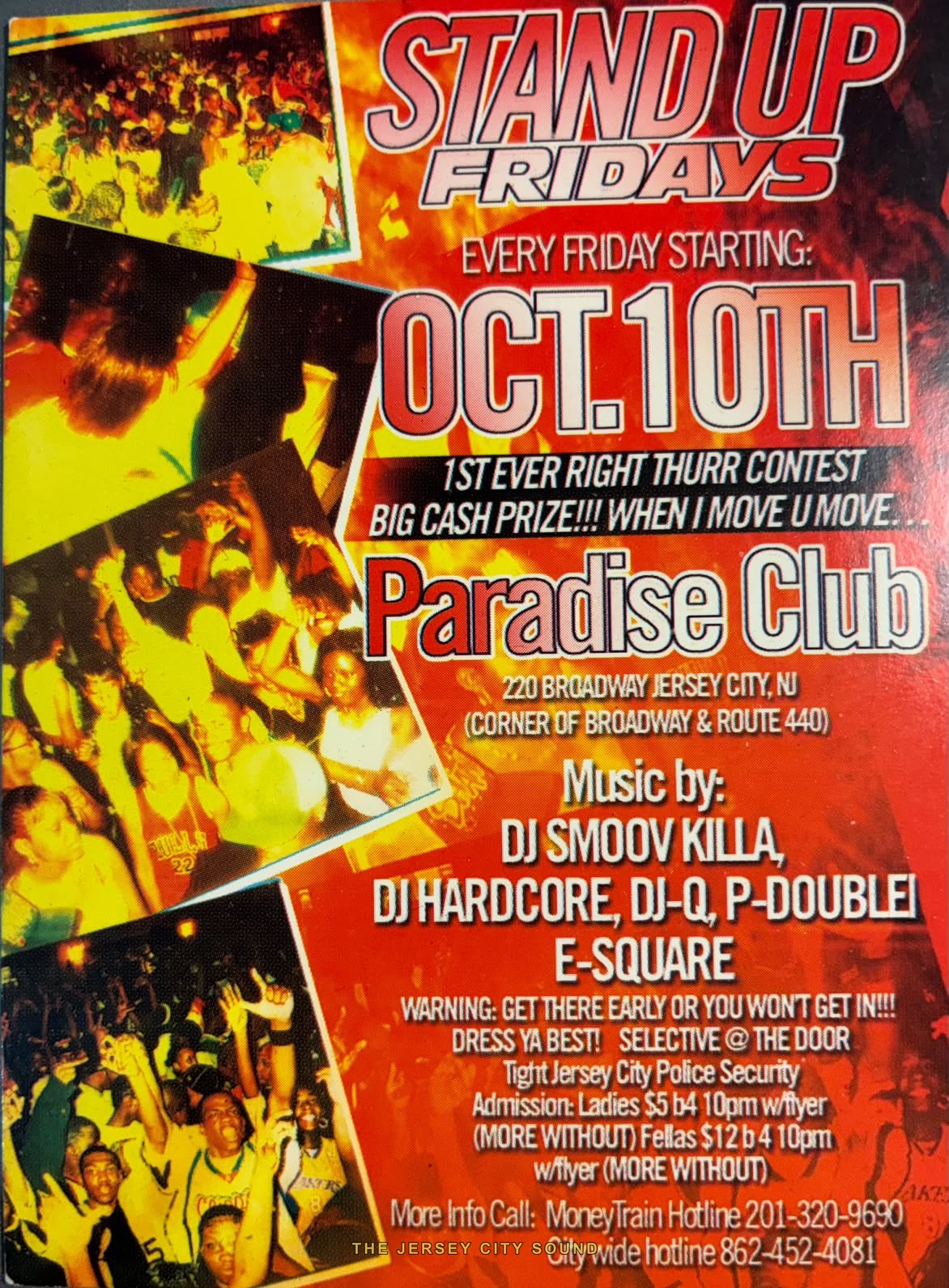 Stand Up Fridays flyer at the Paradise Club