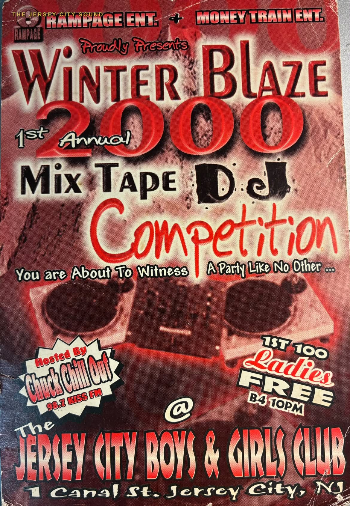 Winter Blaze 2000 mixtape DJ competition flyer