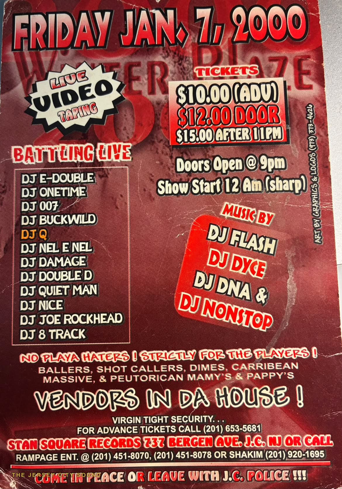 Winter Blaze 2000 battle lineup flyer