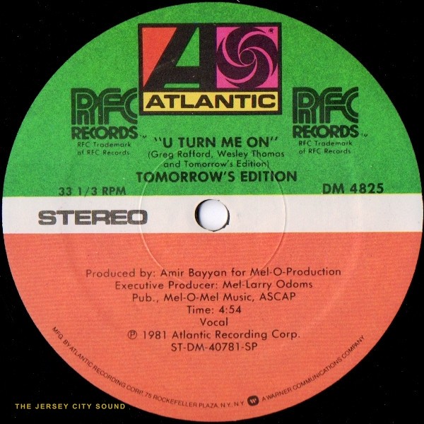 Atlantic RFC label of U Turn Me On by Tomorrow's Edition, 1981