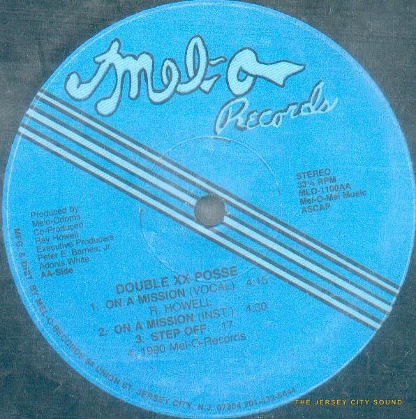 Blue Mel-O Records label of On A Mission by Double XX Posse, 1990