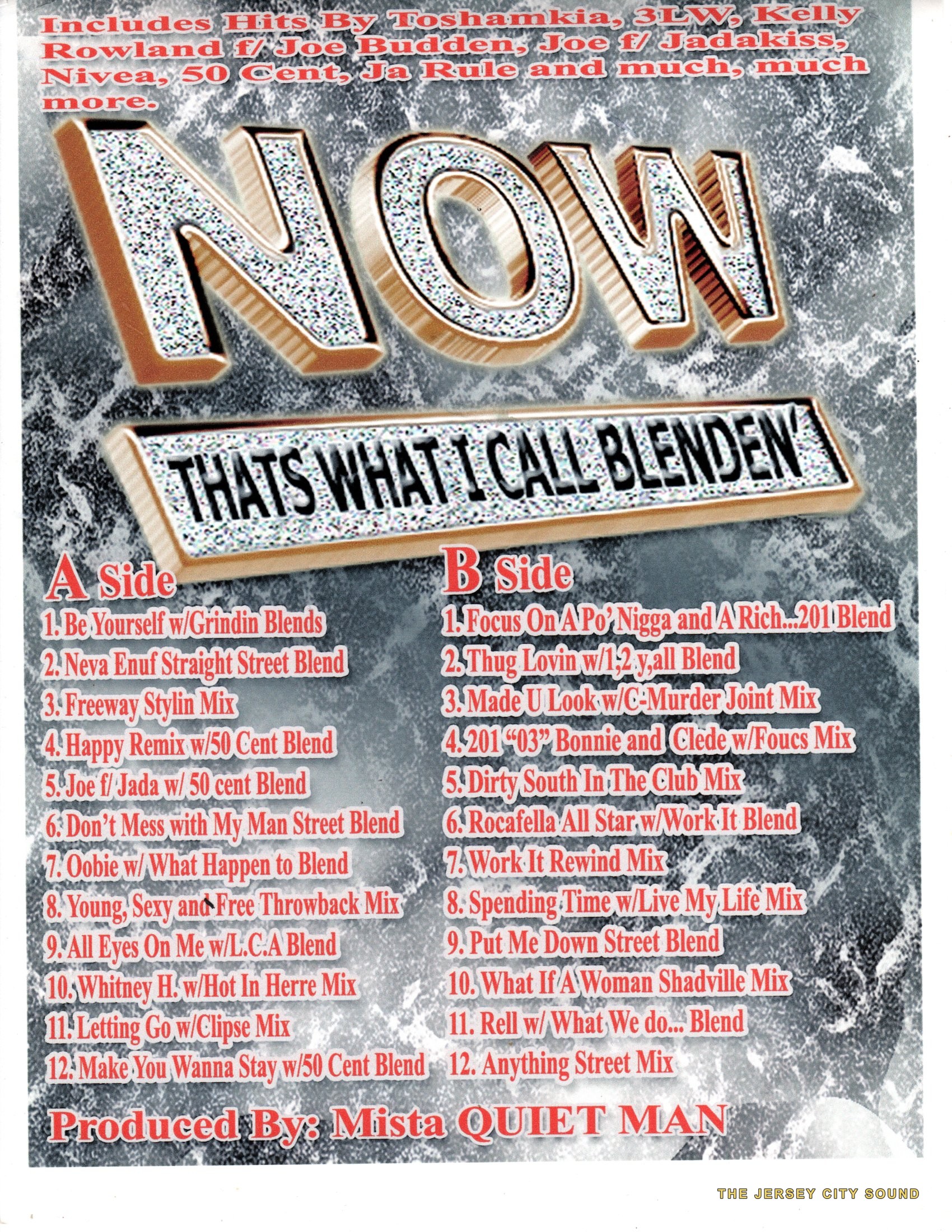 Now That's What I Call Blenden' tape cover with A and B side blend tracklists
