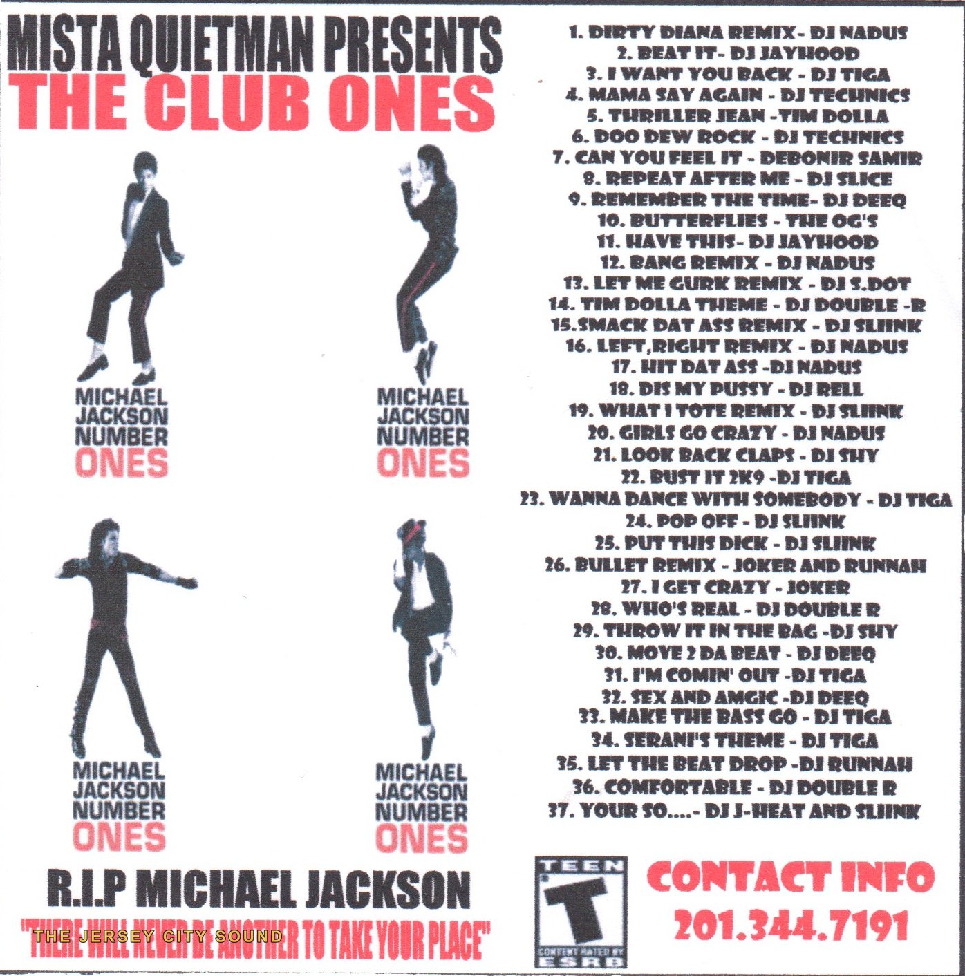 The Club Ones cover with Michael Jackson silhouettes, RIP Michael Jackson