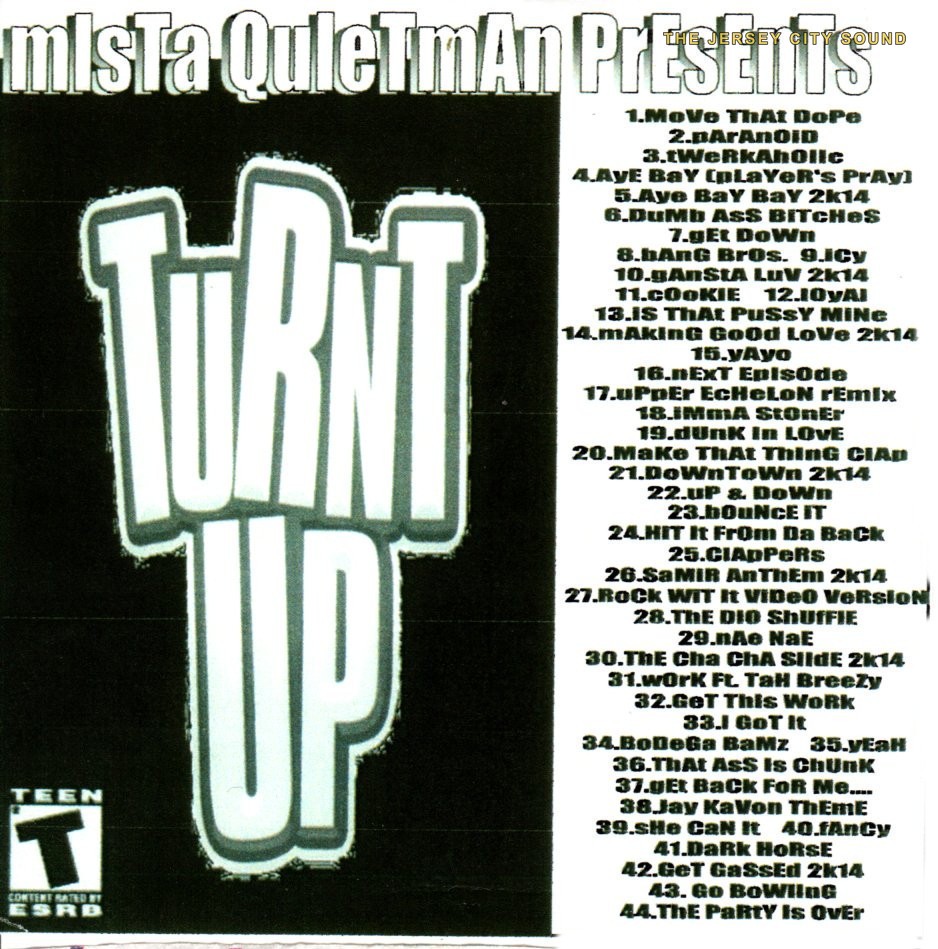 Turnt Up CD cover in black and white